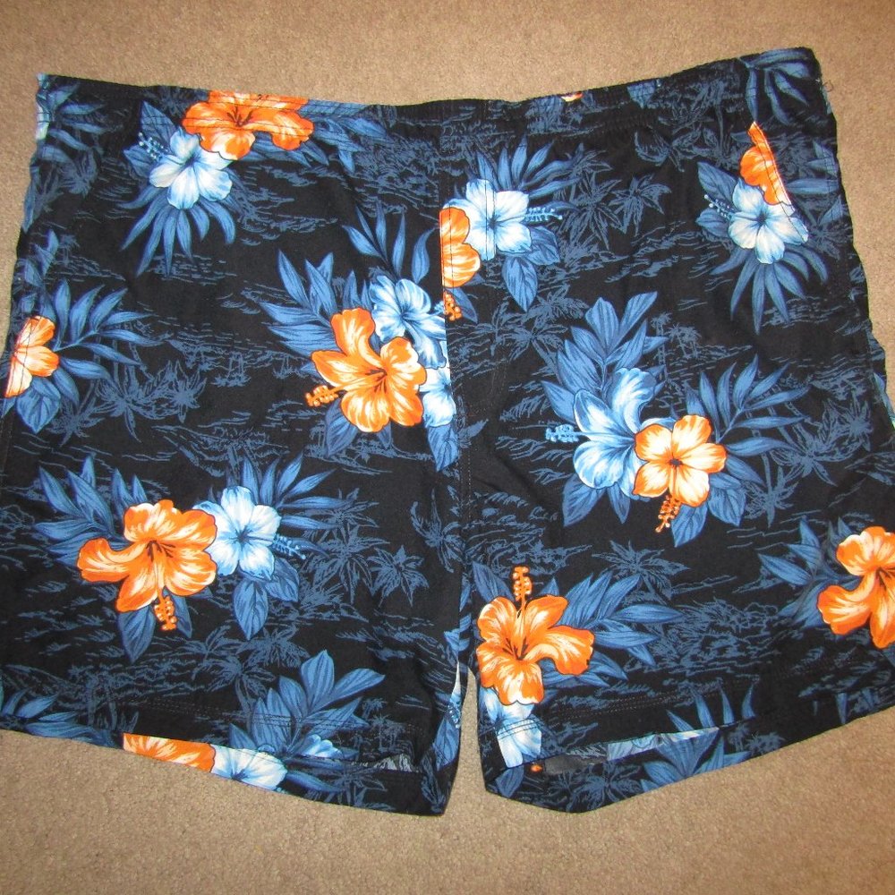 Men's | XL | 40-42 | Swim Trunks | Floral/Palm Tree Pattern